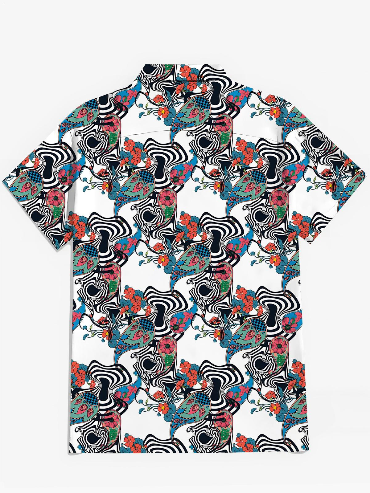 Floral Men's Pocket Short Sleeve Shirts