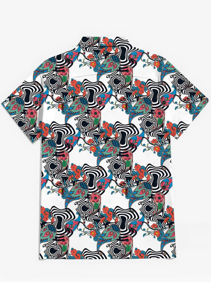 Floral Men's Pocket Short Sleeve Shirts