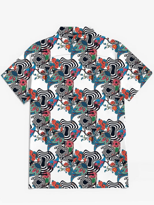 Floral Men's Pocket Short Sleeve Shirts