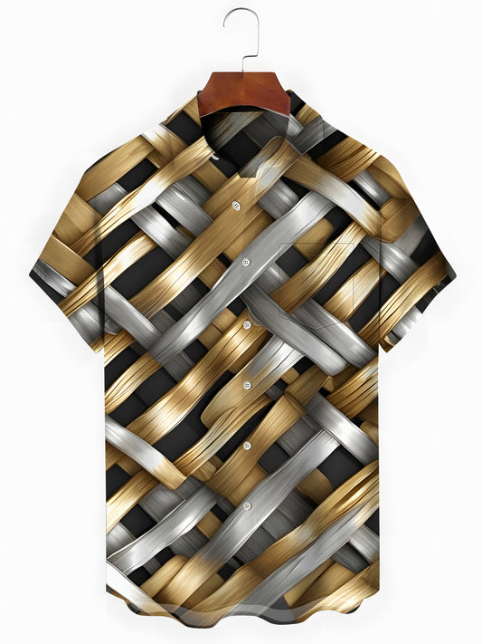Geometry Men's Pocket Short Sleeve Shirts