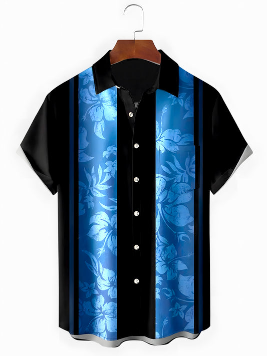 Floral Men's Pocket Short Sleeve Shirts