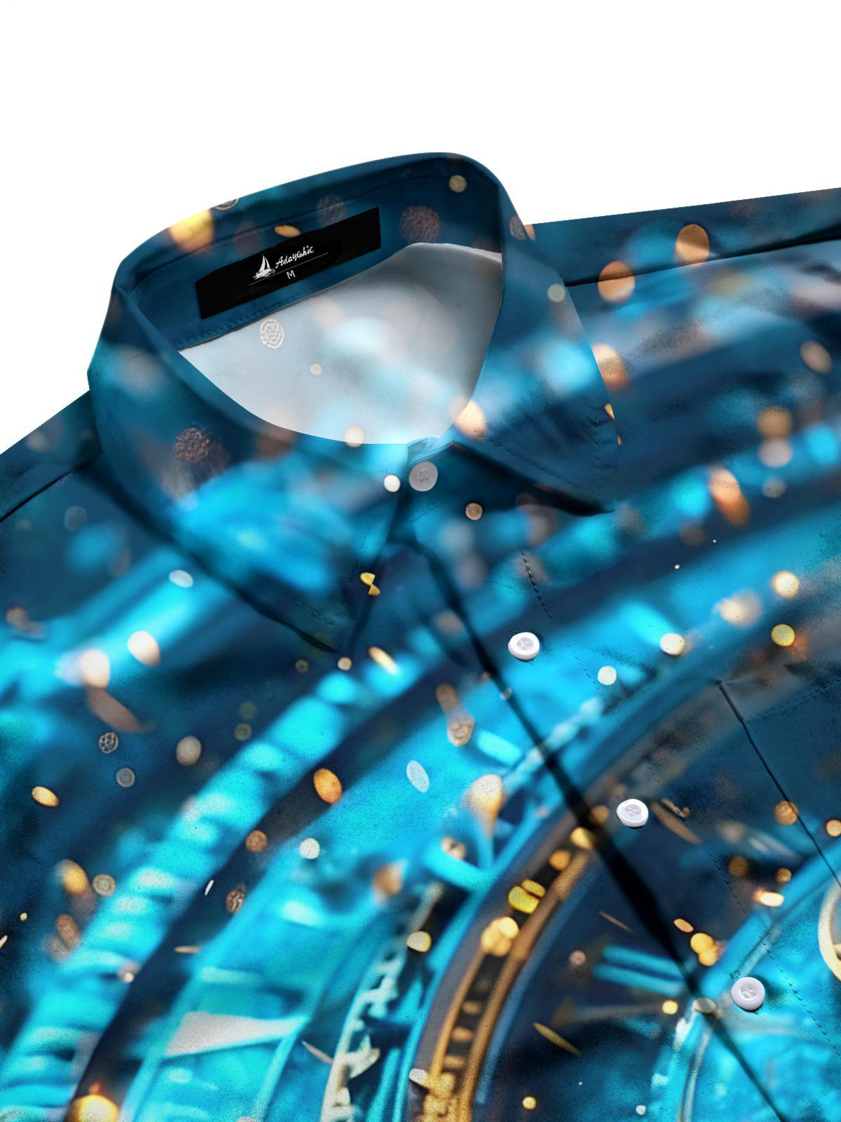 Watch Print Men's Pocket Short Sleeve Shirts