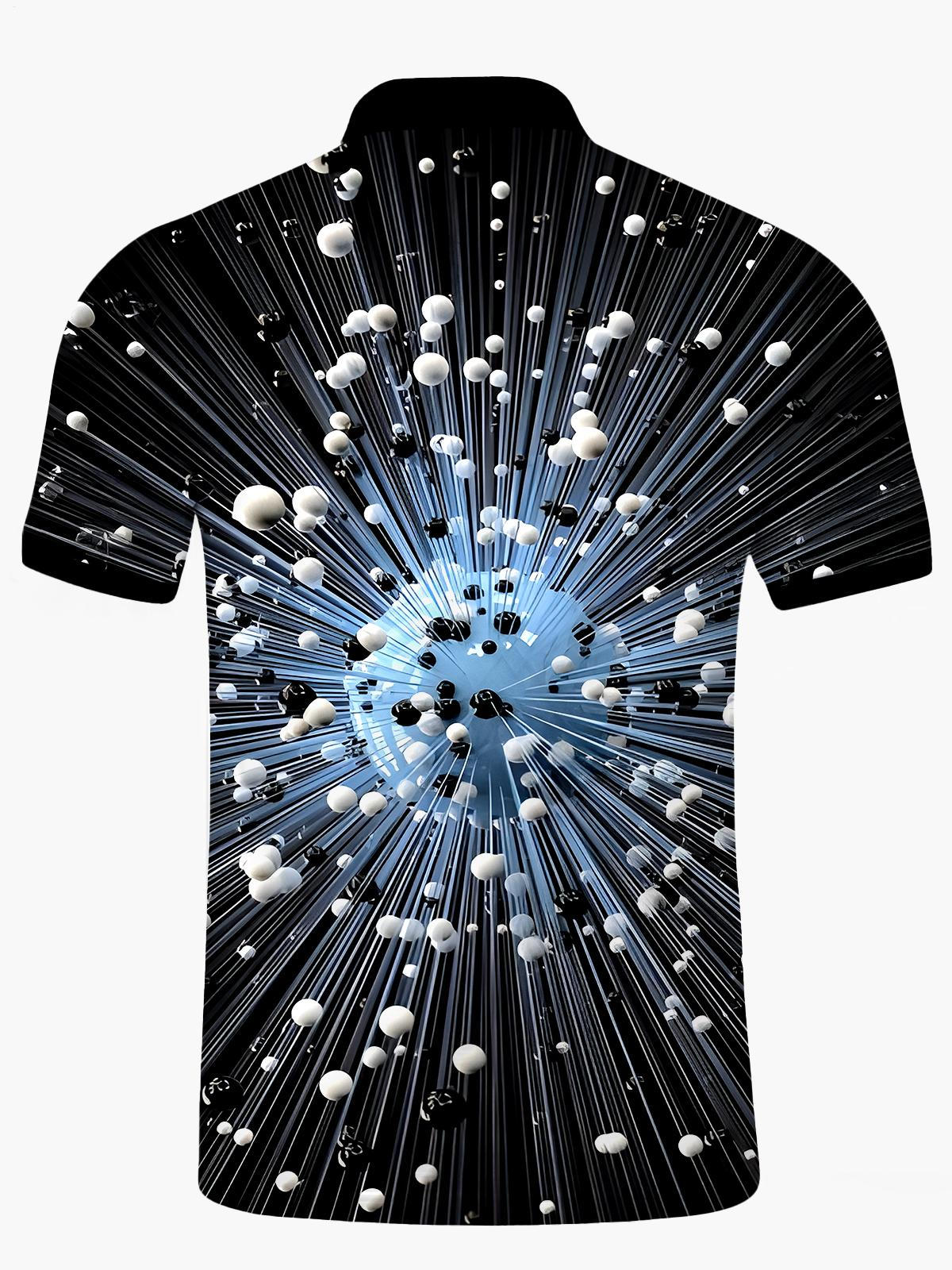 Geometry Men's Short Sleeve Button Polo Shirt