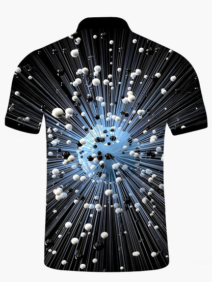 Geometry Men's Short Sleeve Button Polo Shirt