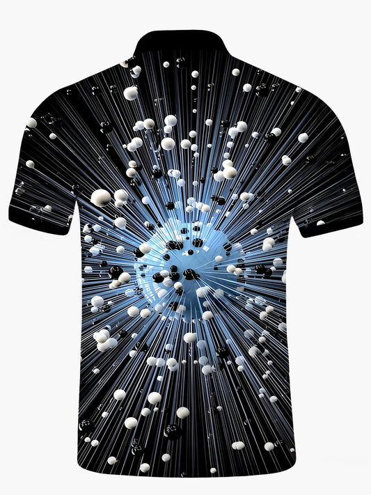 Geometry Men's Short Sleeve Button Polo Shirt