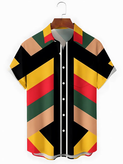 Geometry Men's Pocket Short Sleeve Shirts
