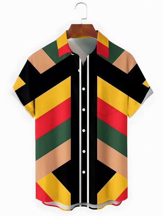 Geometry Men's Pocket Short Sleeve Shirts