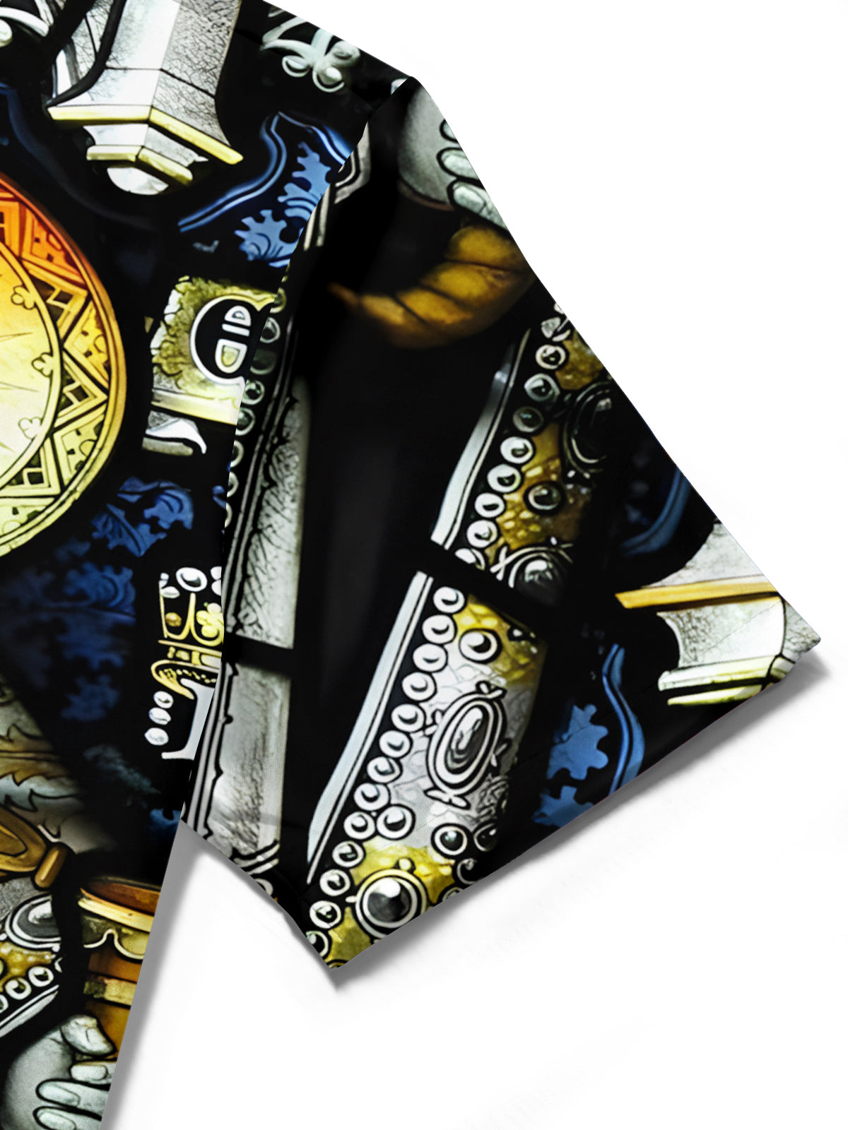 Stained Glass Art Print Men's Pocket Short Sleeve Shirts