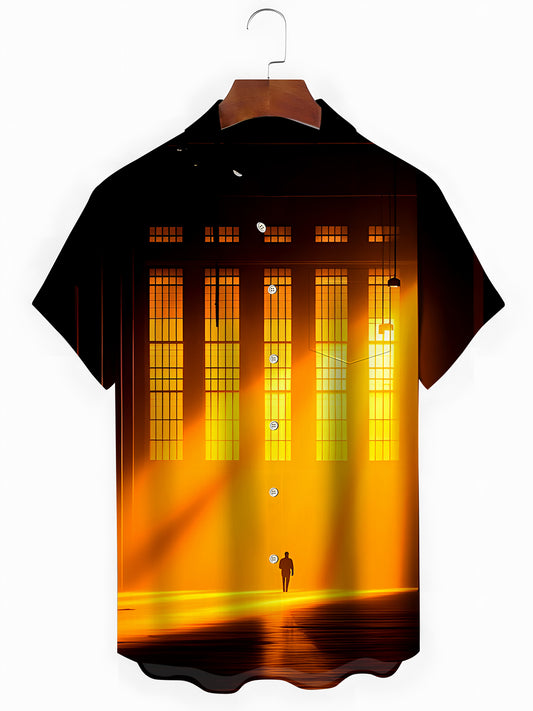 Sunset Men's Pocket Short Sleeve Shirts