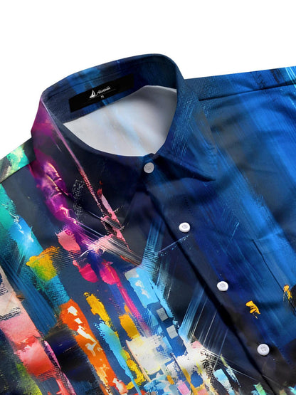 Painting Men's Pocket Short Sleeve Shirts