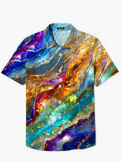 Abstract Men's Pocket Short Sleeve Shirts