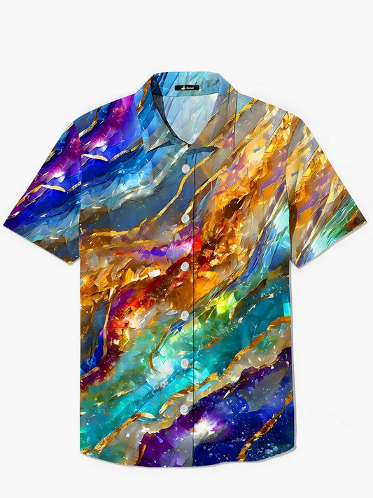 Abstract Men's Pocket Short Sleeve Shirts