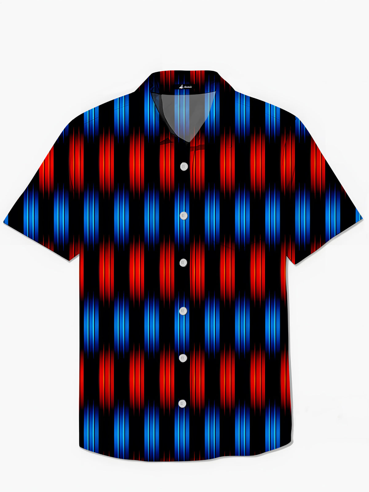 Geometric Gradient Print Men's Pocket Short Sleeve Shirts