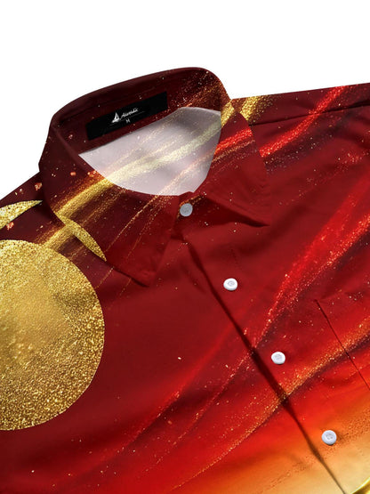 Mountain Moon Men's Pocket Short Sleeve Shirts