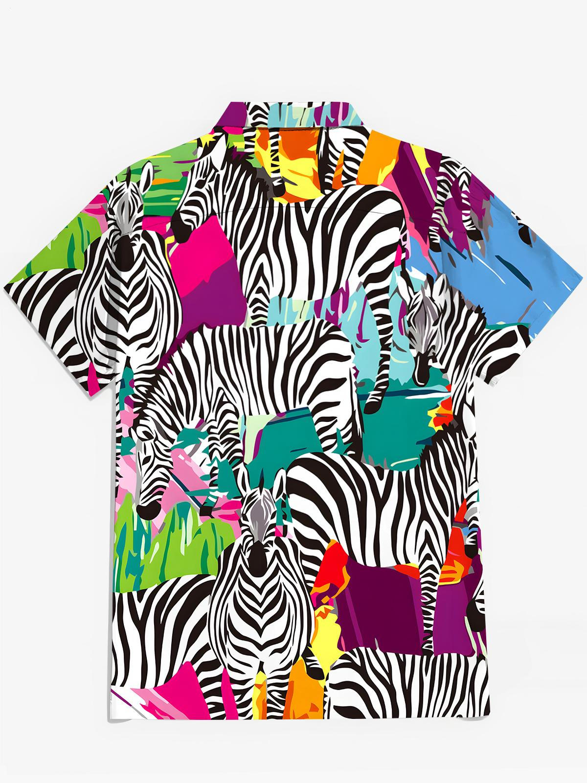 Zebra Men's Pocket Short Sleeve Shirts
