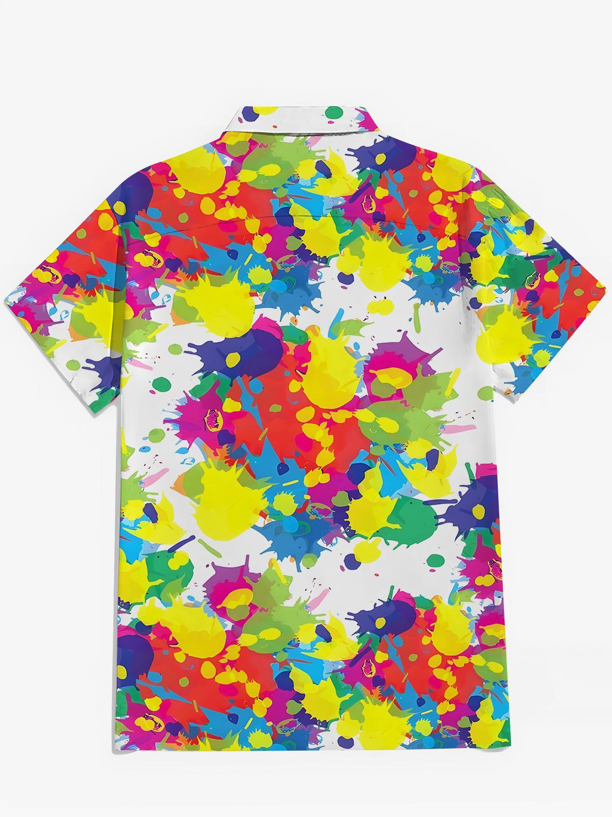 Tie Dye Men's Pocket Short Sleeve Shirts