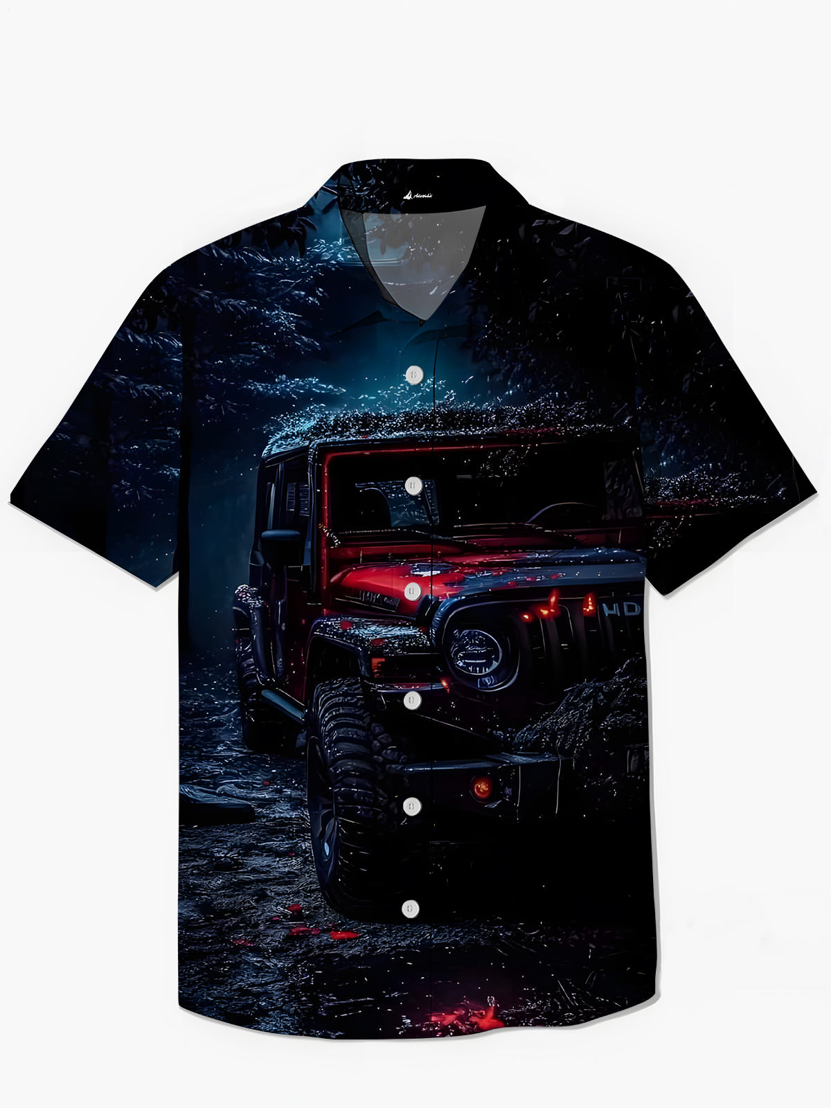 Car Print Men's Pocket Short Sleeve Shirts