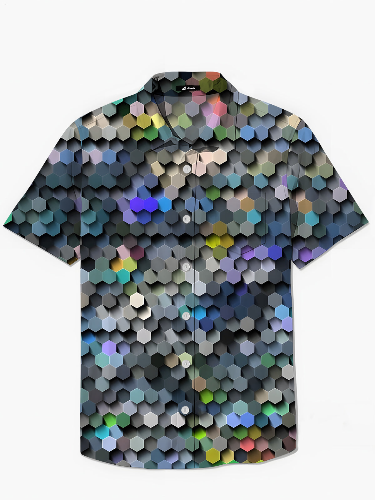 Geometric Print Men's Pocket Short Sleeve Shirts