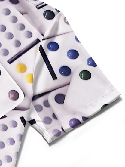 Domino Print Men's Pocket Short Sleeve Shirts