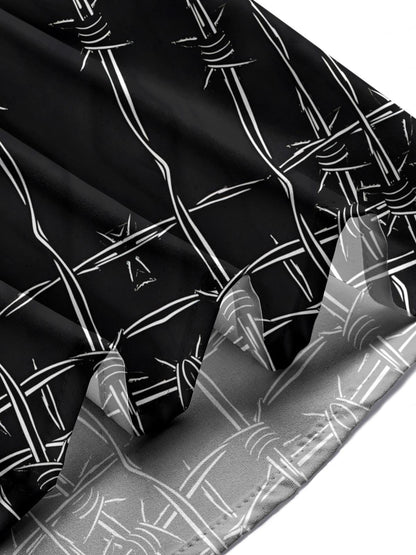 Wire Print Men's Pocket Short Sleeve Shirts