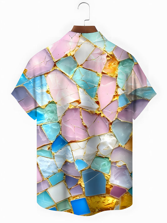 Geometry Men's Pocket Short Sleeve Shirts