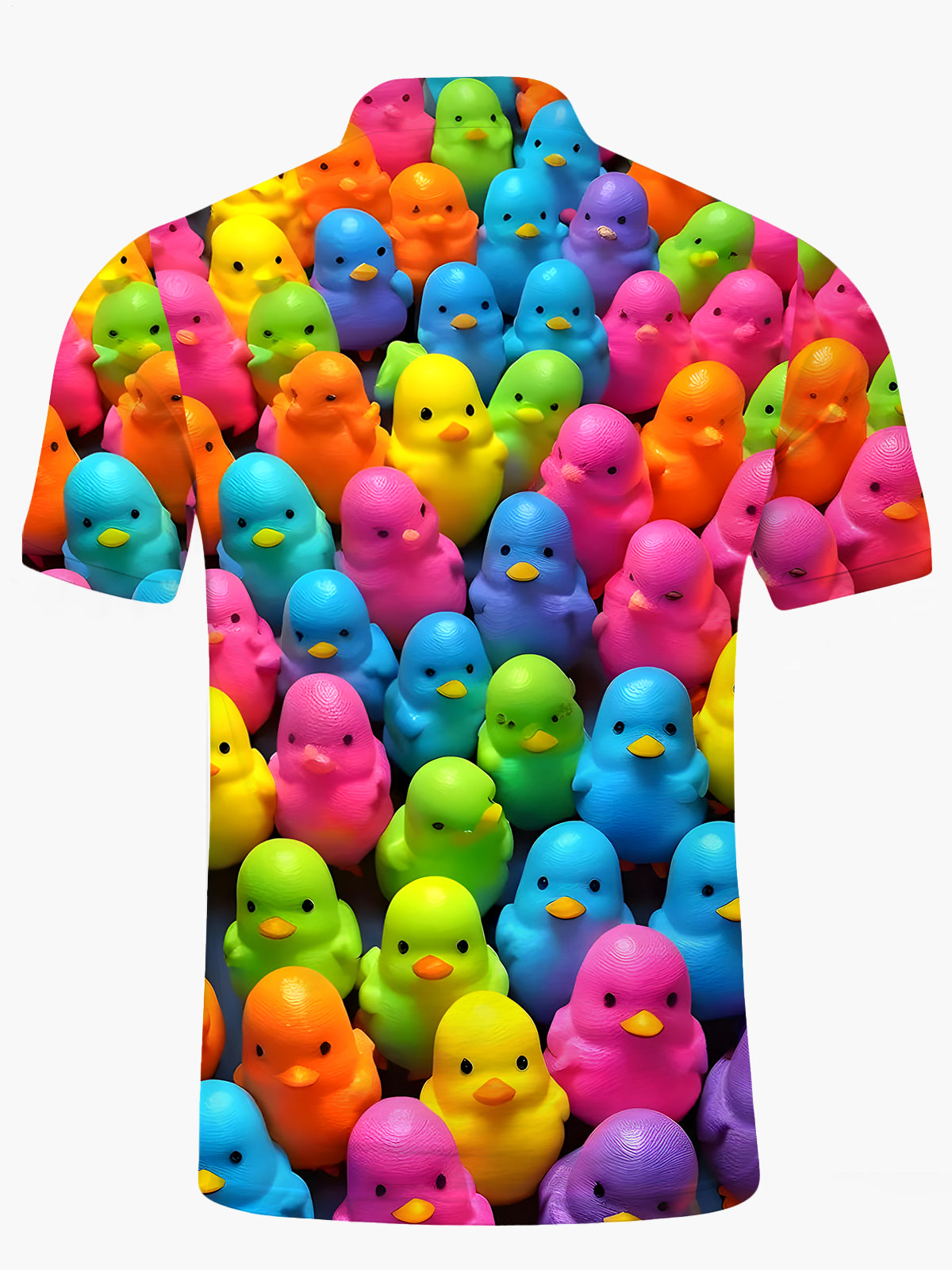 Duck Men's Short Sleeve Button Polo Shirt