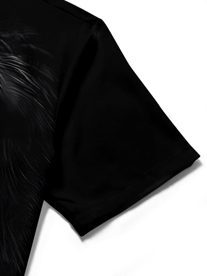 Lion Poker print Men's Pocket Short Sleeve Shirts