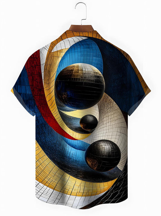 Geometry Men's Pocket Short Sleeve Shirts