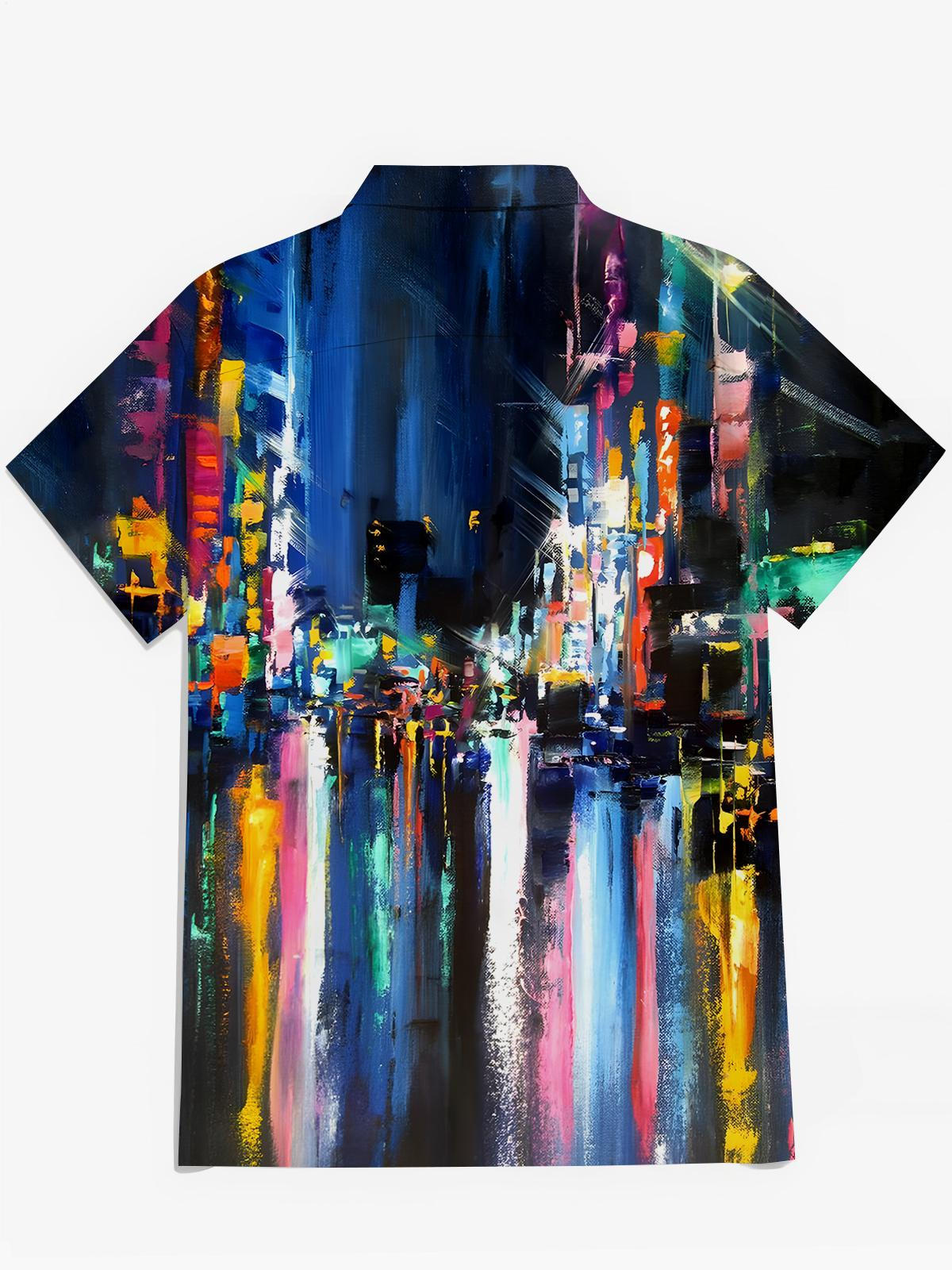 Painting Men's Pocket Short Sleeve Shirts