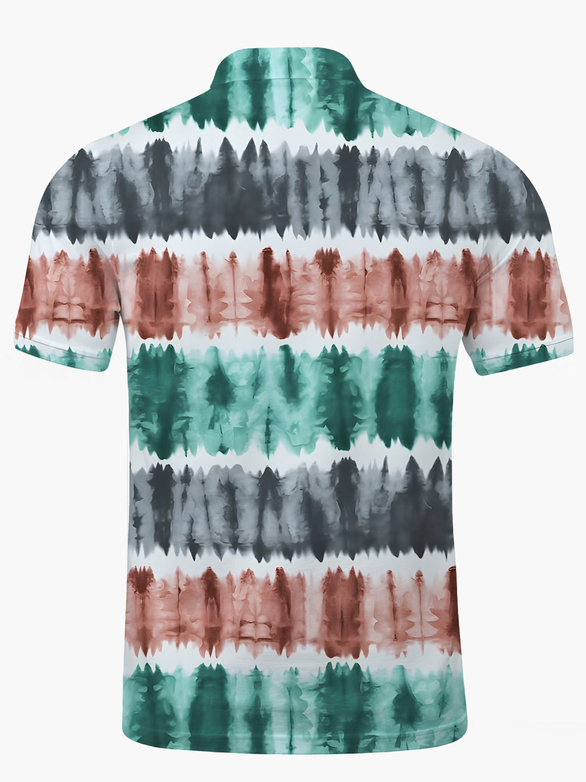 Gradient Print Men's Short Sleeve Button Polo Shirt