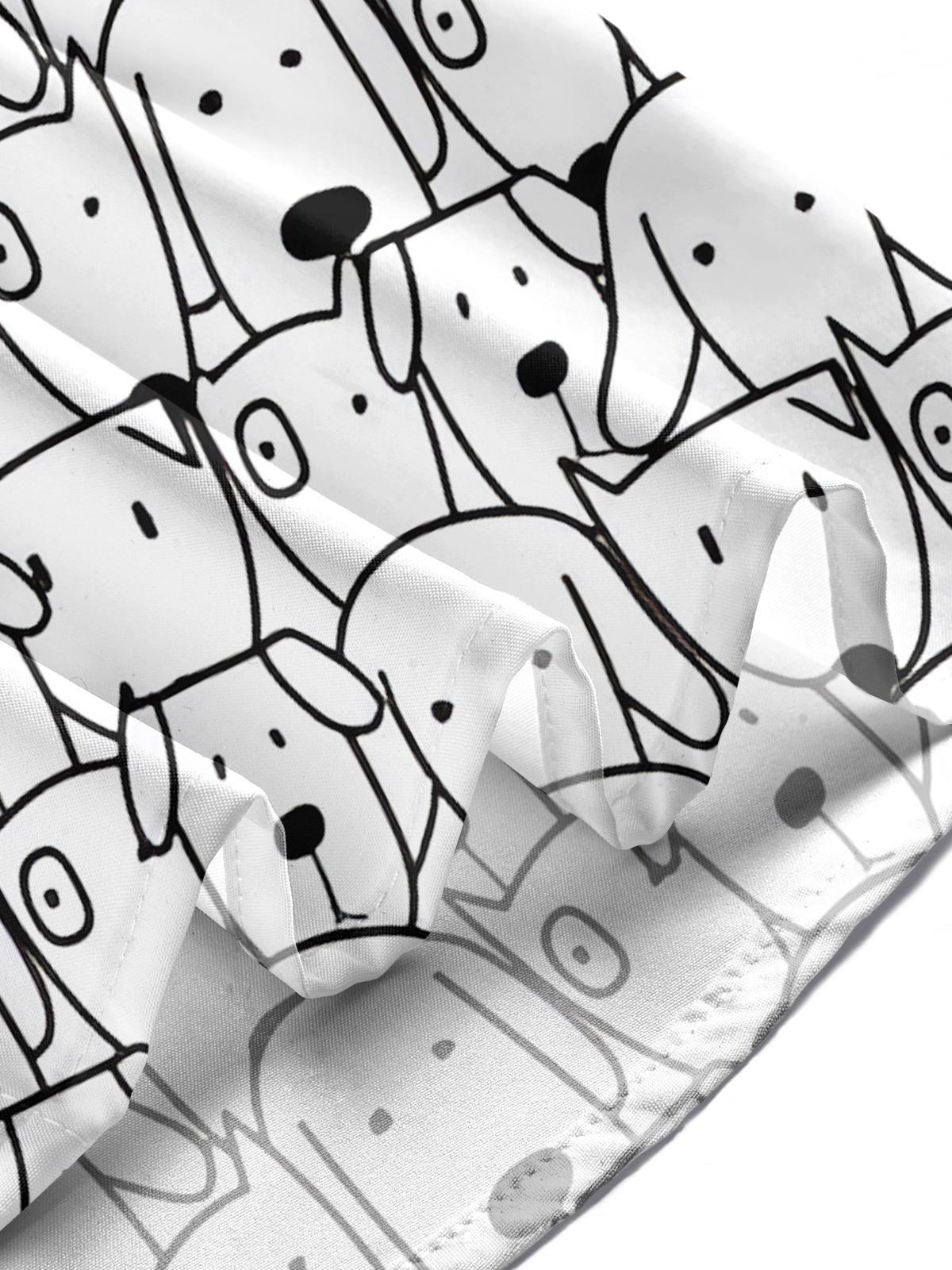 Puppy Print Men's Pocket Short Sleeve Shirts