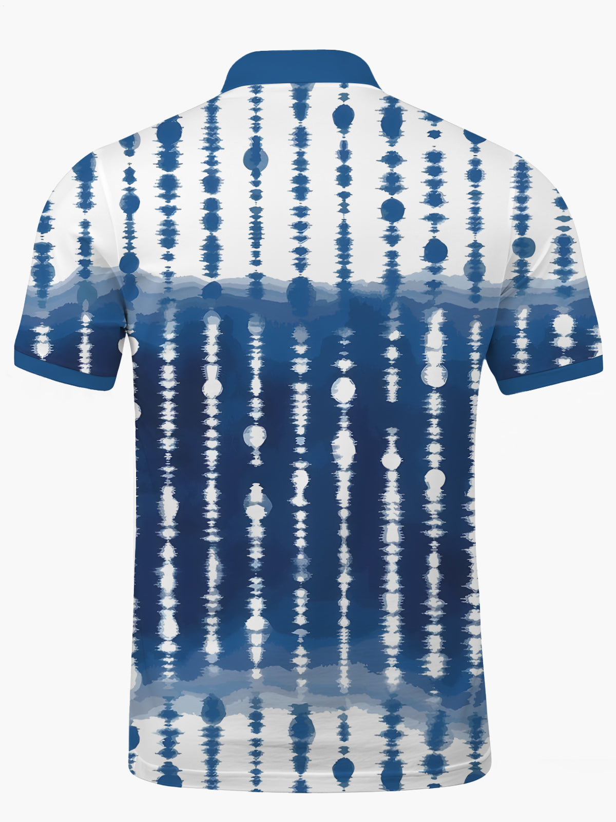 Gradient Print Men's Short Sleeve Button Polo Shirt