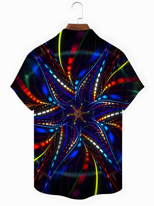 Abstract Men's Pocket Short Sleeve Shirts