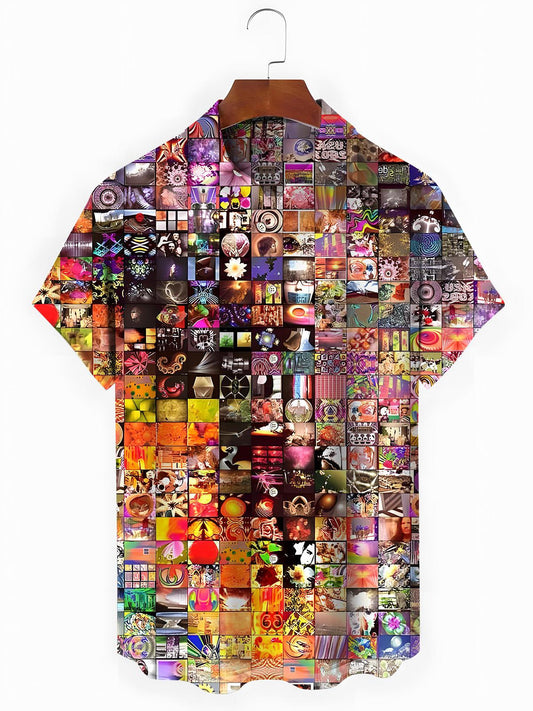 Geometry Men's Pocket Short Sleeve Shirts