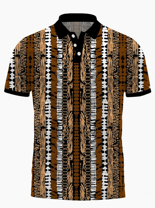 Vintage Men's Short Sleeve Button Polo Shirt