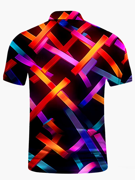 Geometry Men's Short Sleeve Button Polo Shirt