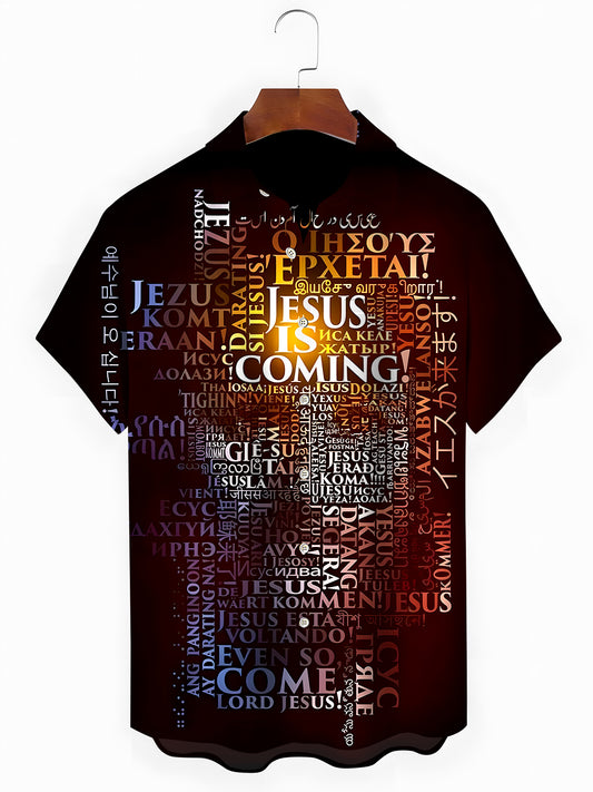 Jesus Is Coming Men's Pocket Short Sleeve Shirts