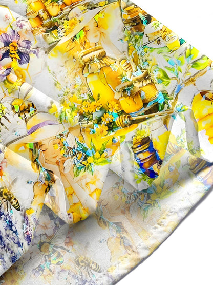 Bee Print Men's Pocket Short Sleeve Shirts