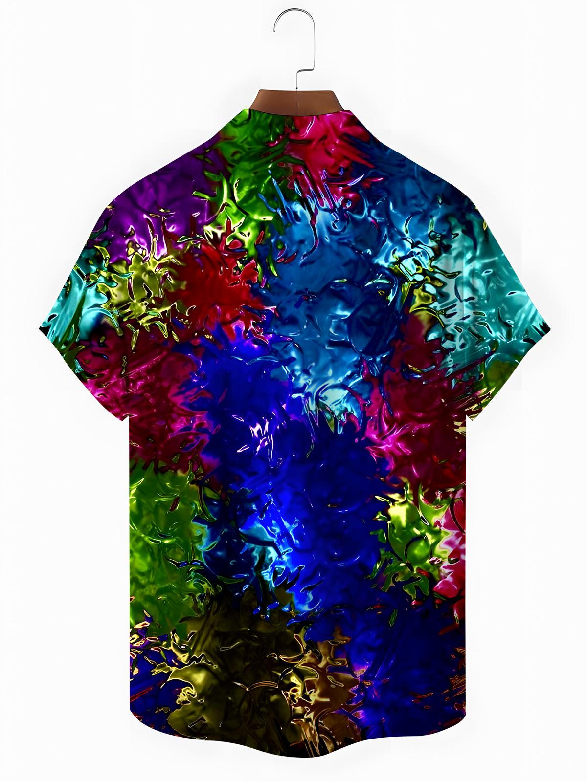 Tie Dye Men's Pocket Short Sleeve Shirts