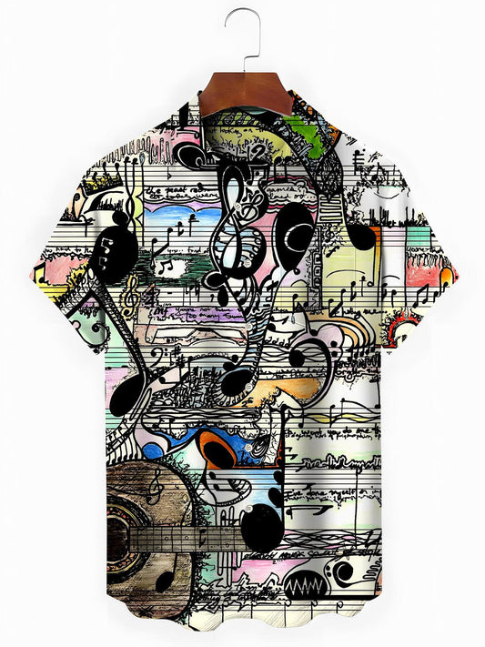 Music Men's Pocket Short Sleeve Shirts