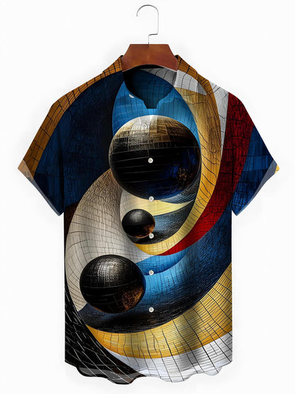 Geometry Men's Pocket Short Sleeve Shirts