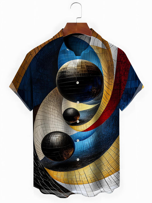 Geometry Men's Pocket Short Sleeve Shirts