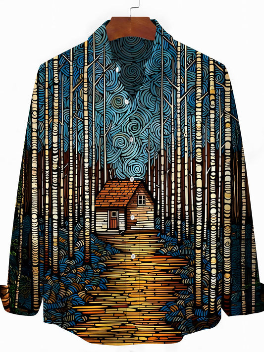 Forest House Men's Pocket Long Sleeve Shirts