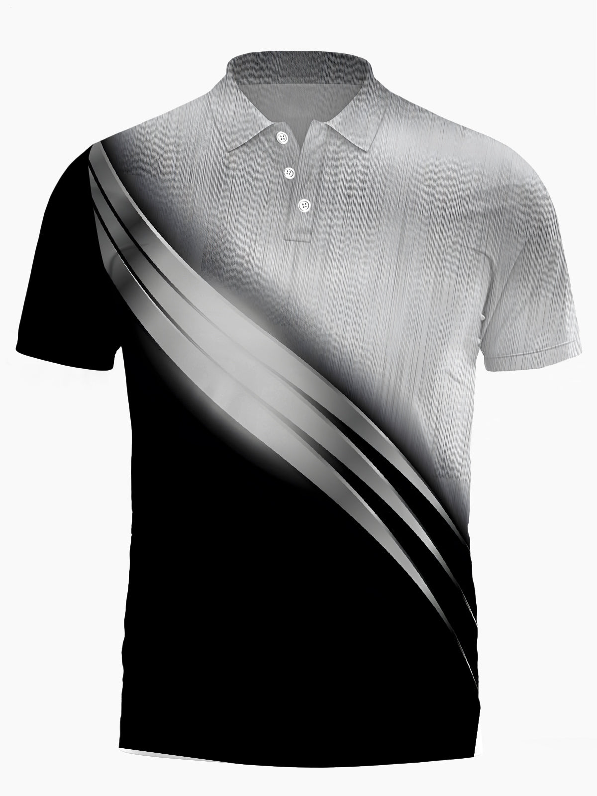 Geometric Print Men's Short Sleeve Button Polo Shirt
