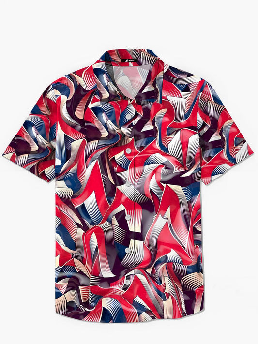 Abstract Men's Pocket Short Sleeve Shirts