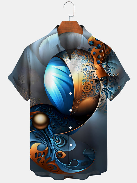 Abstract Men's Pocket Short Sleeve Shirts