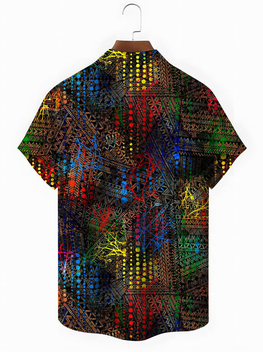 Geometry Men's Pocket Short Sleeve Shirts