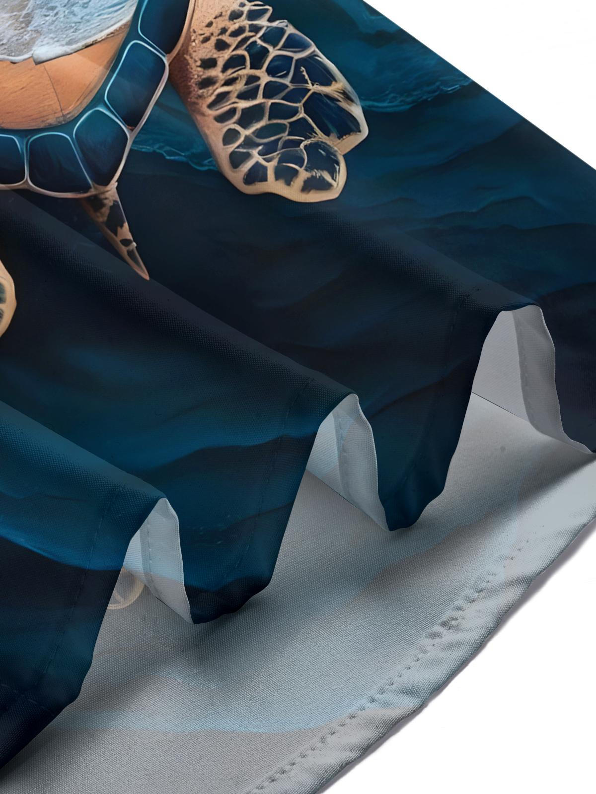 Hawaiian Turtle Print Men's Pocket Short Sleeve Shirts