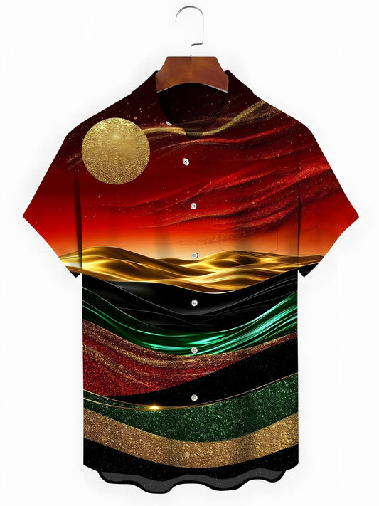 Mountain Moon Men's Pocket Short Sleeve Shirts