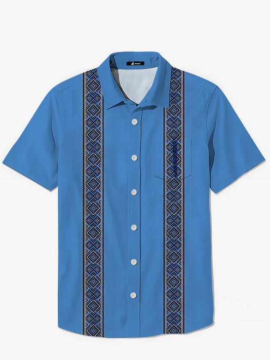 Geometry Men's Pocket Short Sleeve Shirts